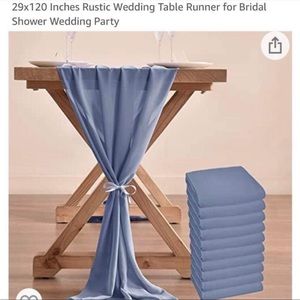 Wedding decor: 8 dusty blue table runners